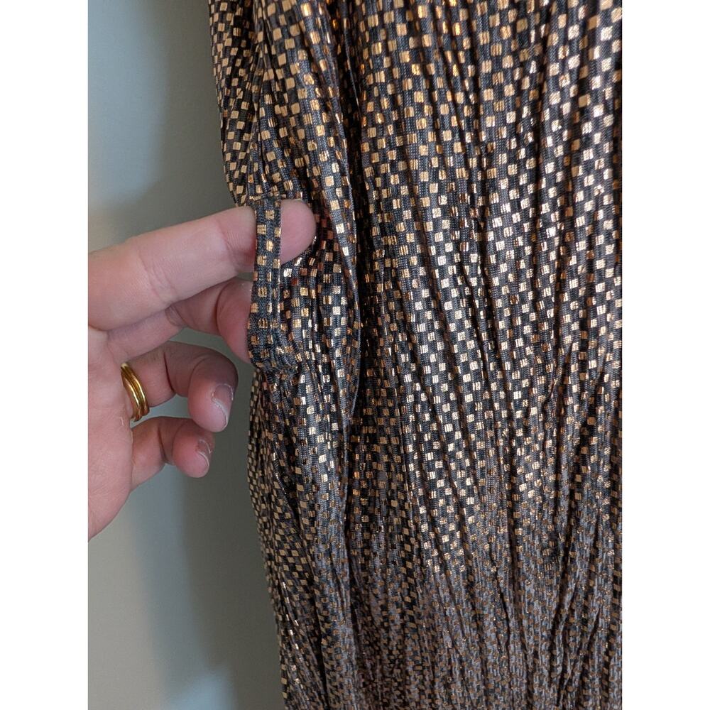 Sabina Musayev Gold Metallic Jumpsuit Size Xs No Belt - Picture 6 of 11
